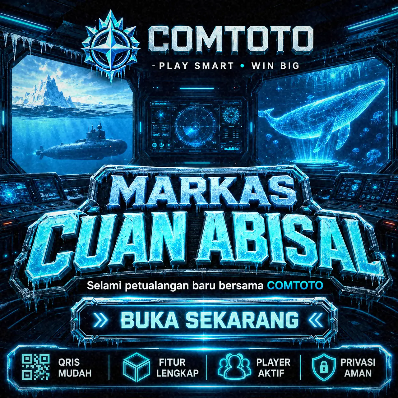 Ilustrasi perbandingan mode terang dan mode gelap COMTOTO